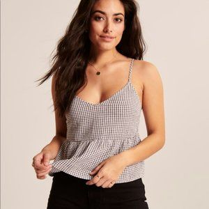NWOT Abercrombie & Fitch Black and White Check Trapeze Cami